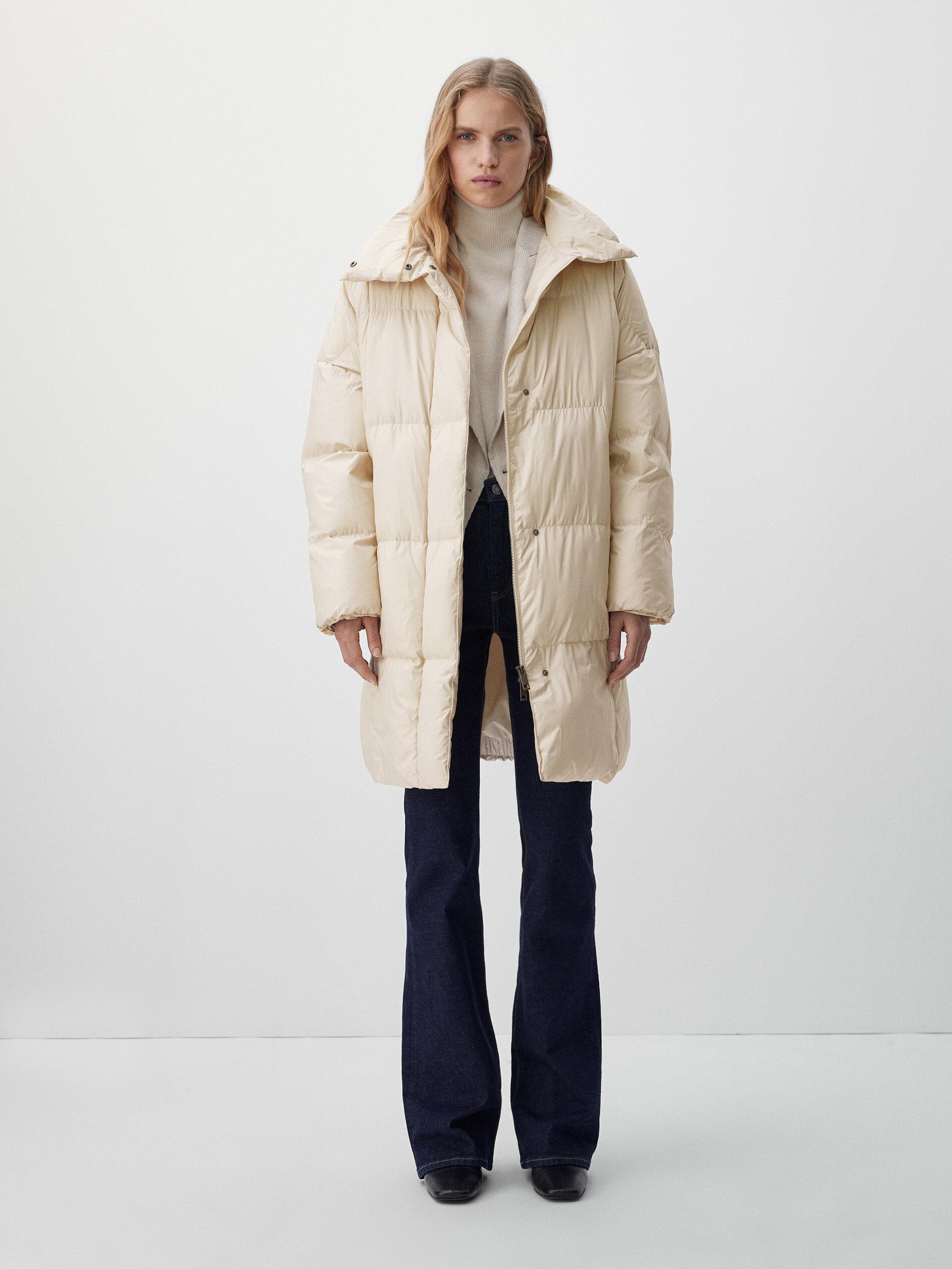ZARA LONG DOWN ANORAK WITH PIPING PUFFER PARKA COAT JACKET BLAZER Size M ZARA LONG DOWN ANORAK WITH PIPING PUFFER PARKA COAT JACKET BLAZER Size M